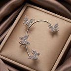Butterfly Design Ear Cuff / Wrap With Inlaid Rhinestones