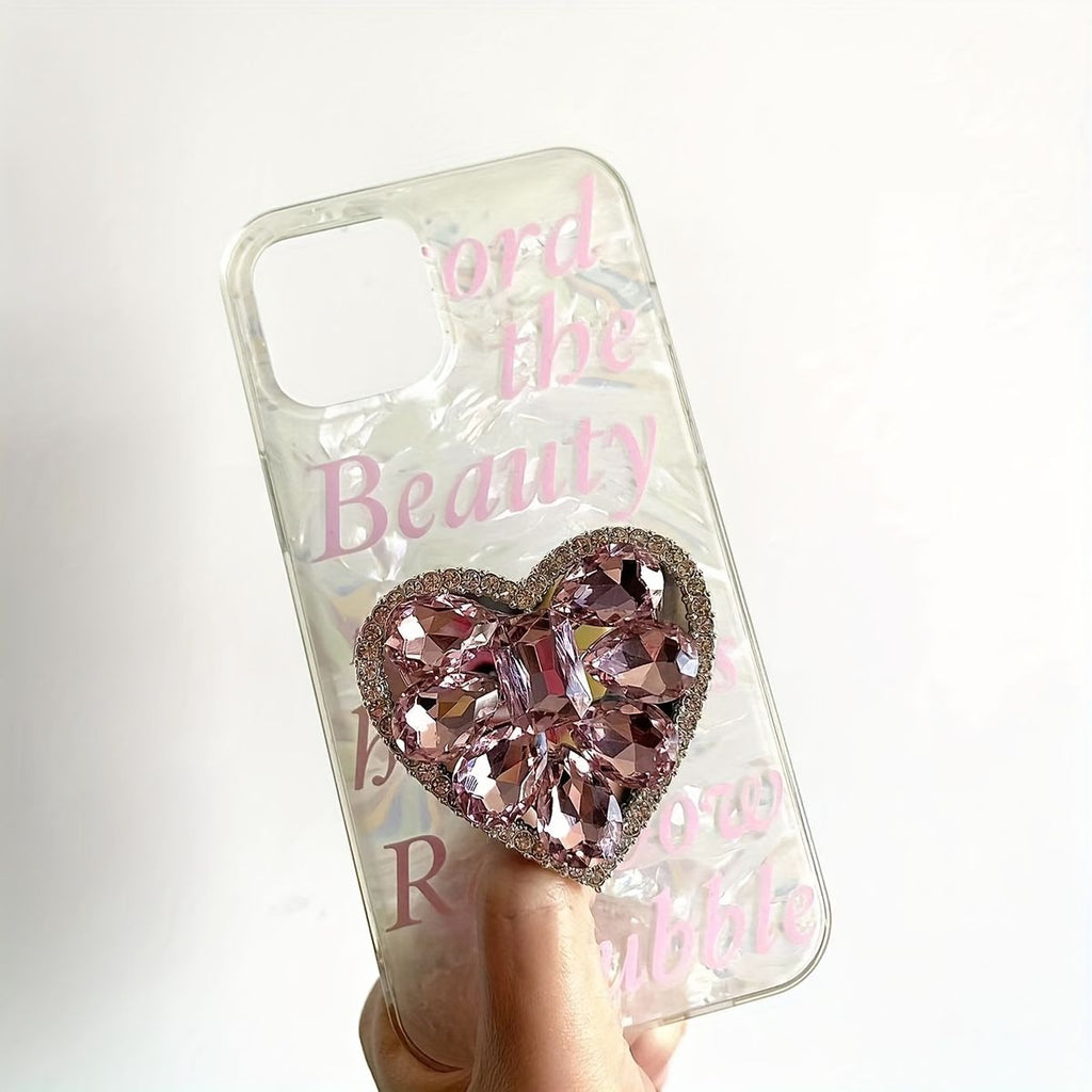 Rhinestone Decor Heart-Shaped Phone Socket