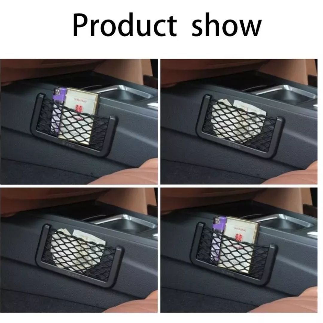 Single Car Net Bag Phone Holder Storage Pocket Organizer 150mm x 80mm