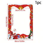 1pc Christmas Theme Material Photo Frame Decoration Banner Hanging