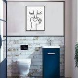 Stinky abstract - Toilet art - White / Black - 70 L x 50 W cm