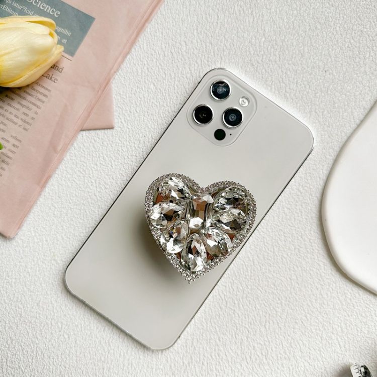 Rhinestone Decor Heart-Shaped Phone Socket