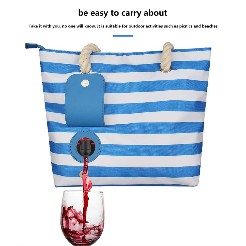 Summer Beach Wine Cooler Bag with Hidden Insulation