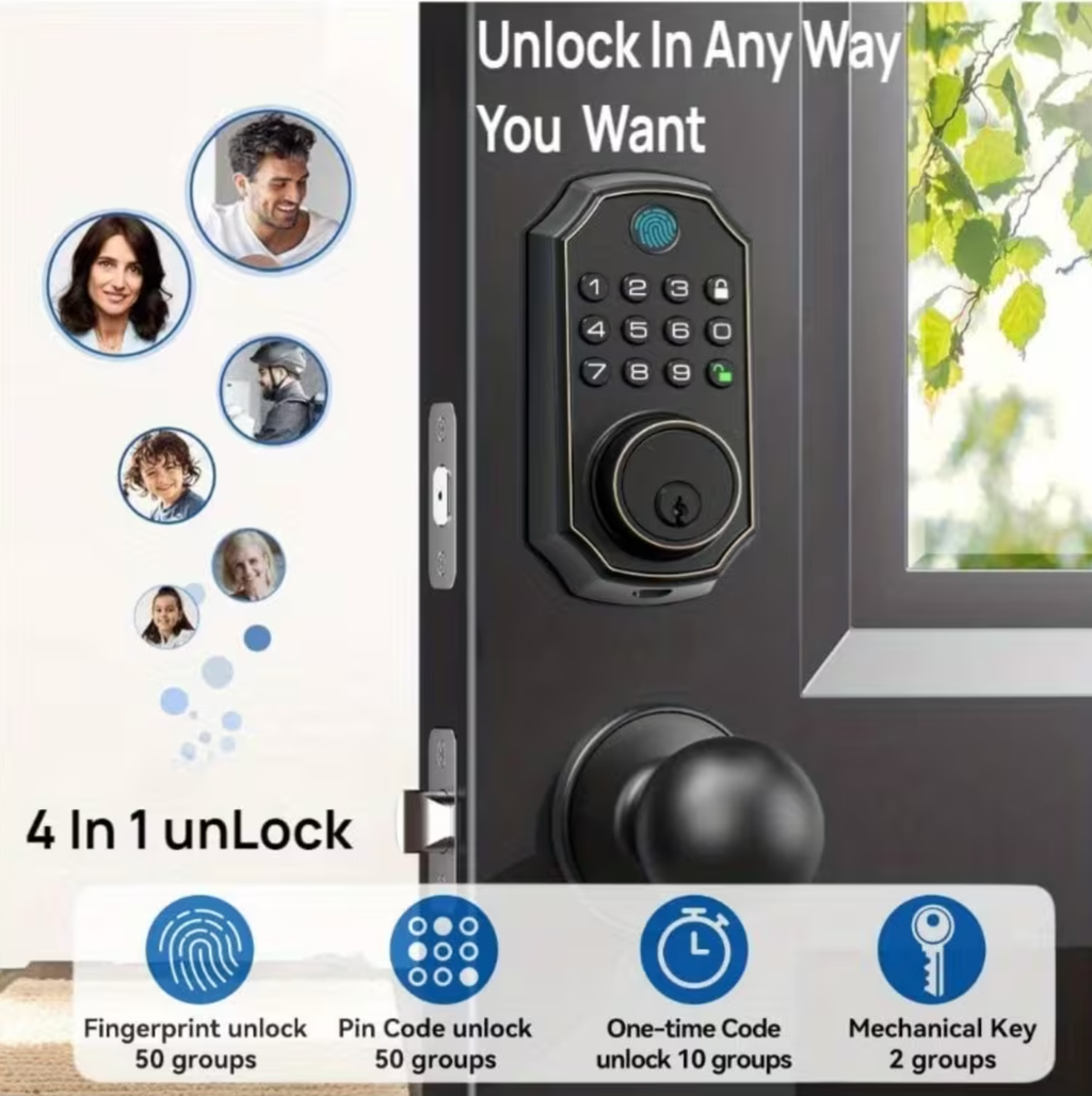 Smart Door Lock Keyless Entry Door Lock with Keypad and Bluetooth App