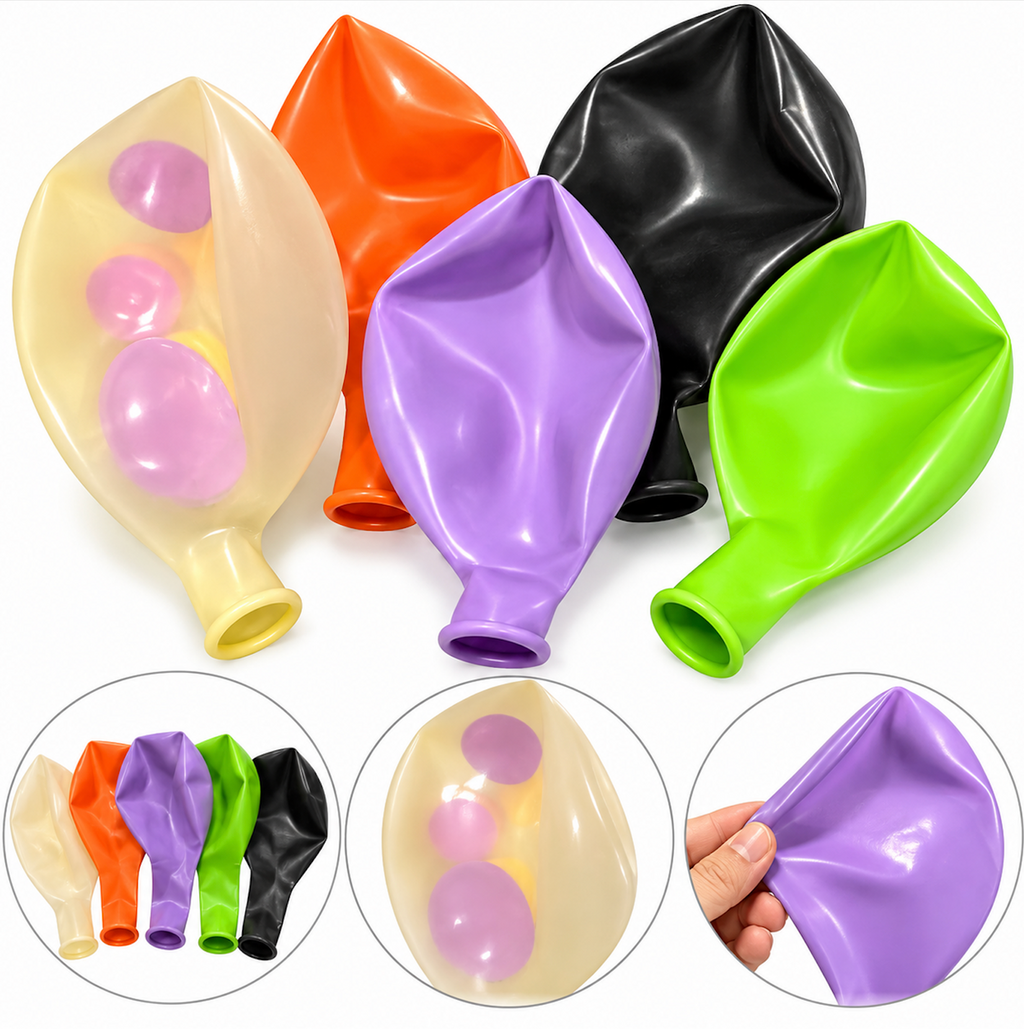 Halloween Party Balloons - 10 Piece Assorted Colour Balloon Decoration Set