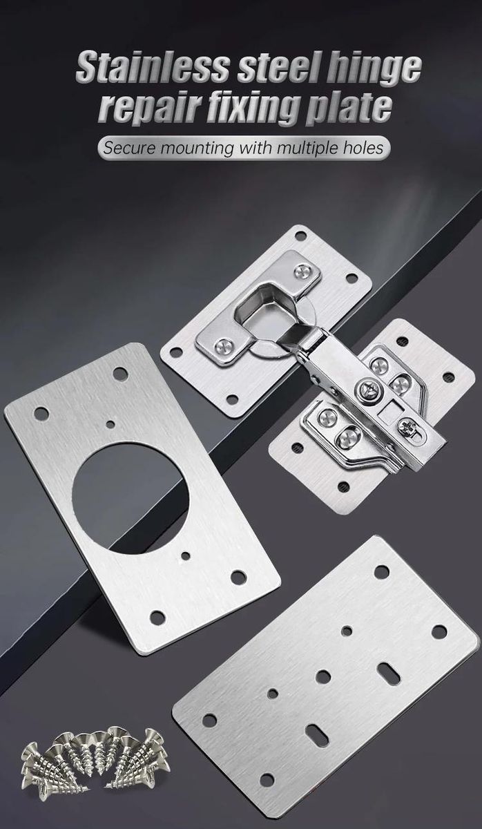 Hinge Repair Plate Set - For Cabinet, Furniture Drawer or Window