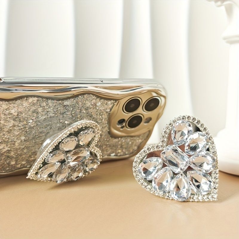 Rhinestone Decor Heart-Shaped Phone Socket