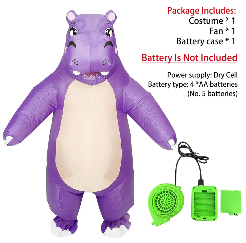 Giant Inflatable Purple Hippo Dress Up