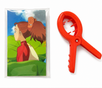 Anime-Inspired Hair Claw Clip with Character Design - Red