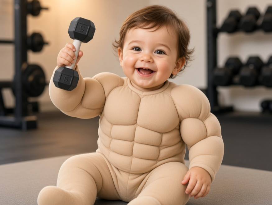 Baby Dumbbell Rattle - Mini Gym Toy for Little Lifters