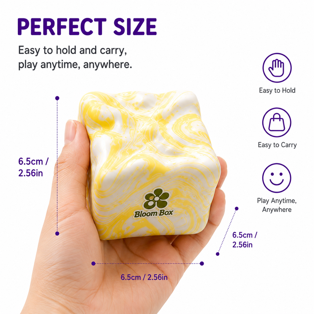 Bloom Box MarbleCheese 6PCS Sensory Art Swirl Cheese Squishy Collection