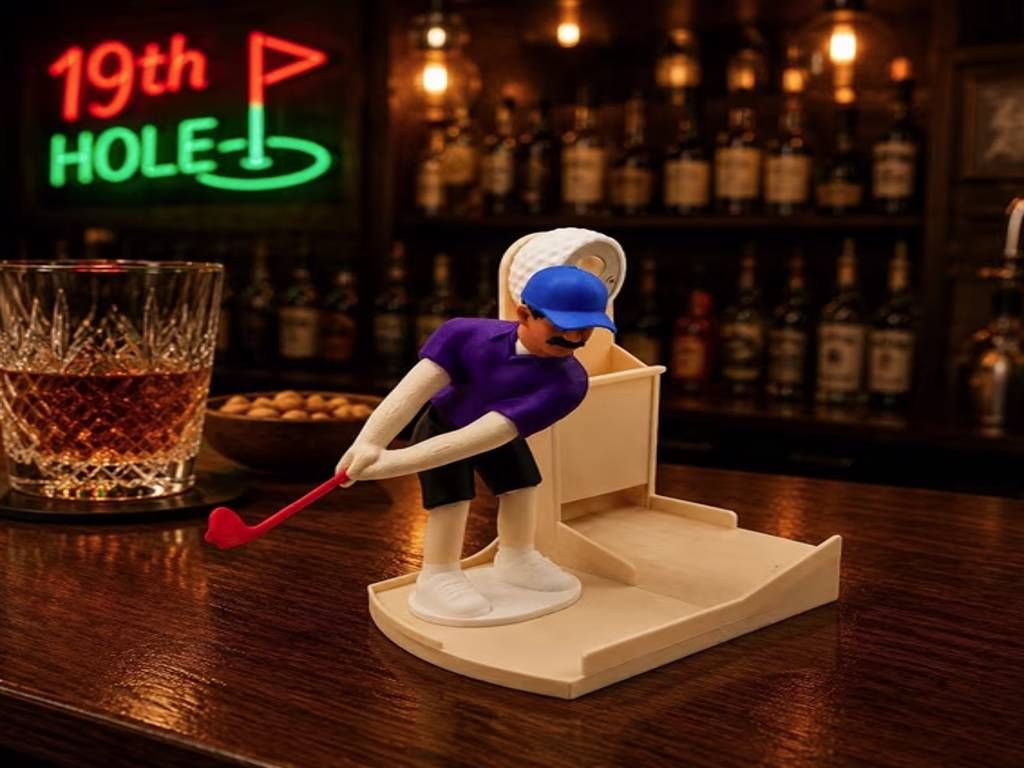 Golf Bottle Opener with Swinging Man