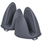 Mini Silicone Oven Gloves Mitts Heat Resistant Pair - Grey
