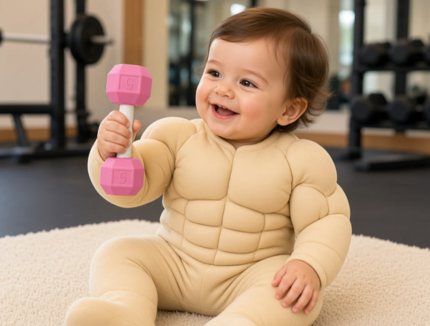 Baby Dumbbell Rattle - Mini Gym Toy for Little Lifters