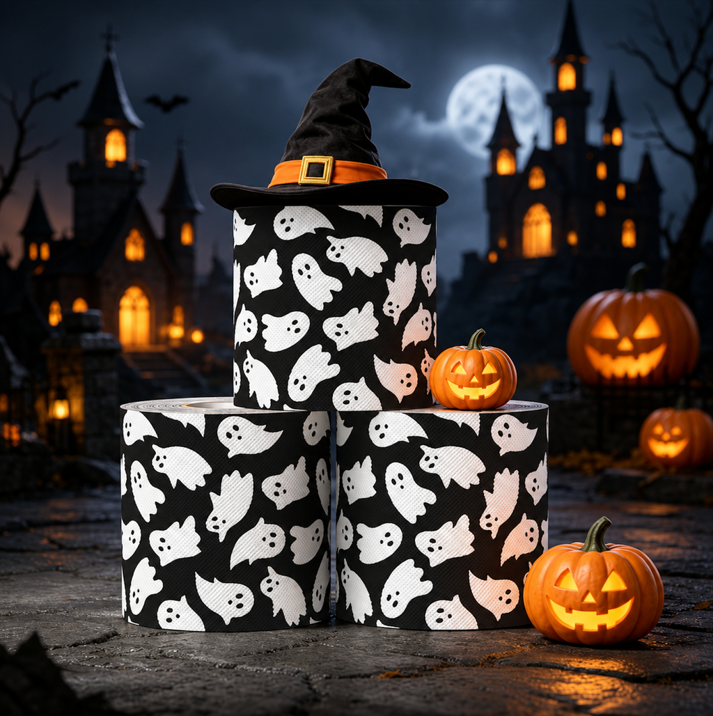 Halloween Ghost Print Novelty Toilet Paper Roll