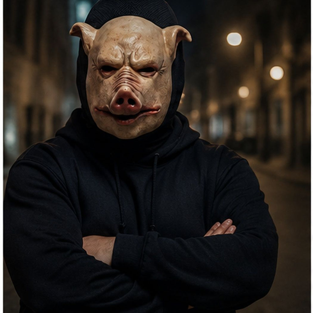 Terrifying Pig Head Dressing Mask, Breathable and Comfortable Mesh Material