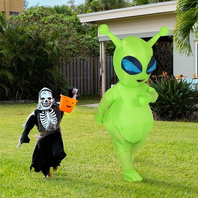 Inflatable Adult Green Antennae Alien Costume