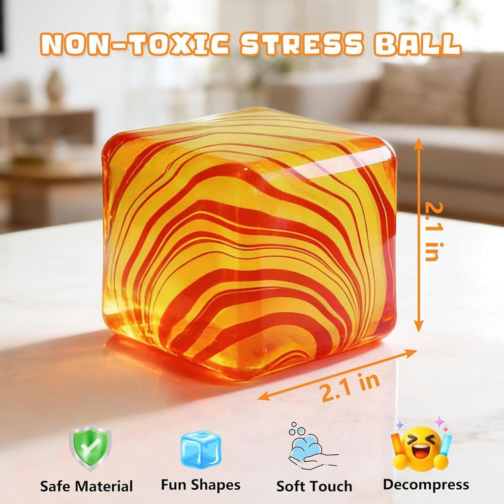 Swirl Stress Ice Cube Squishy Toy,Slow Rising Fidget Toy for Anxiety Relief