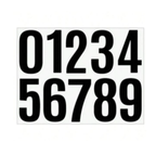 6pcs/Set Waterproof Vinyl Letter & Number Stickers Black