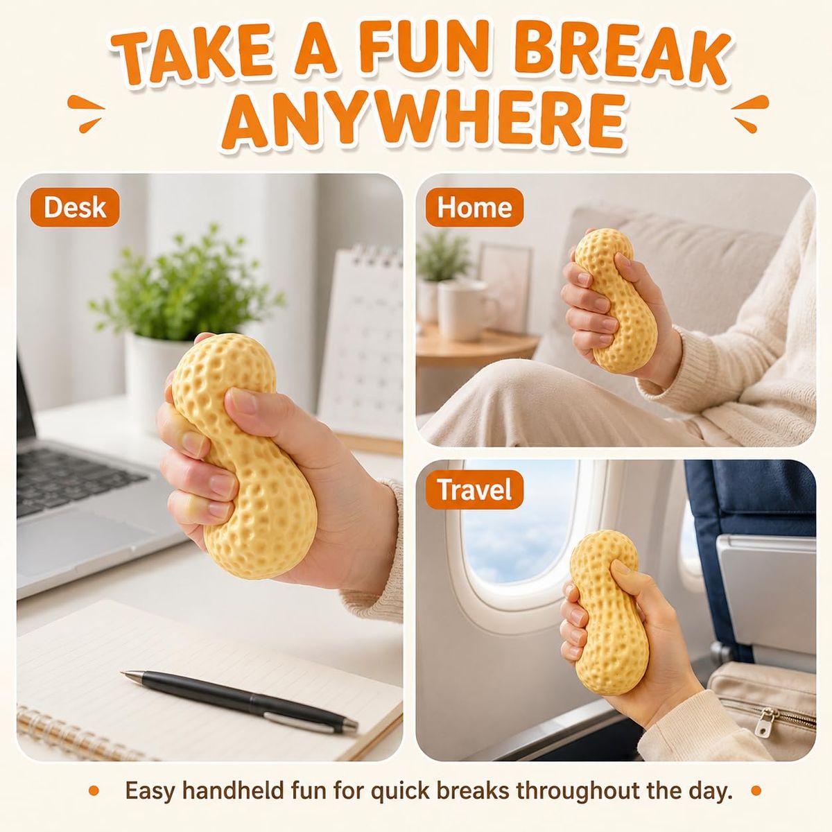 2 Pieces Vilico Peanut Squishy Toys,Slow Rising Squeeze Sensory Stress Toys