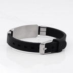 Unisex Silicone Medical Alert Identification Bracelet - Black