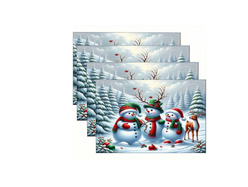 Christmas Placemats - Snowman - 4Pieces