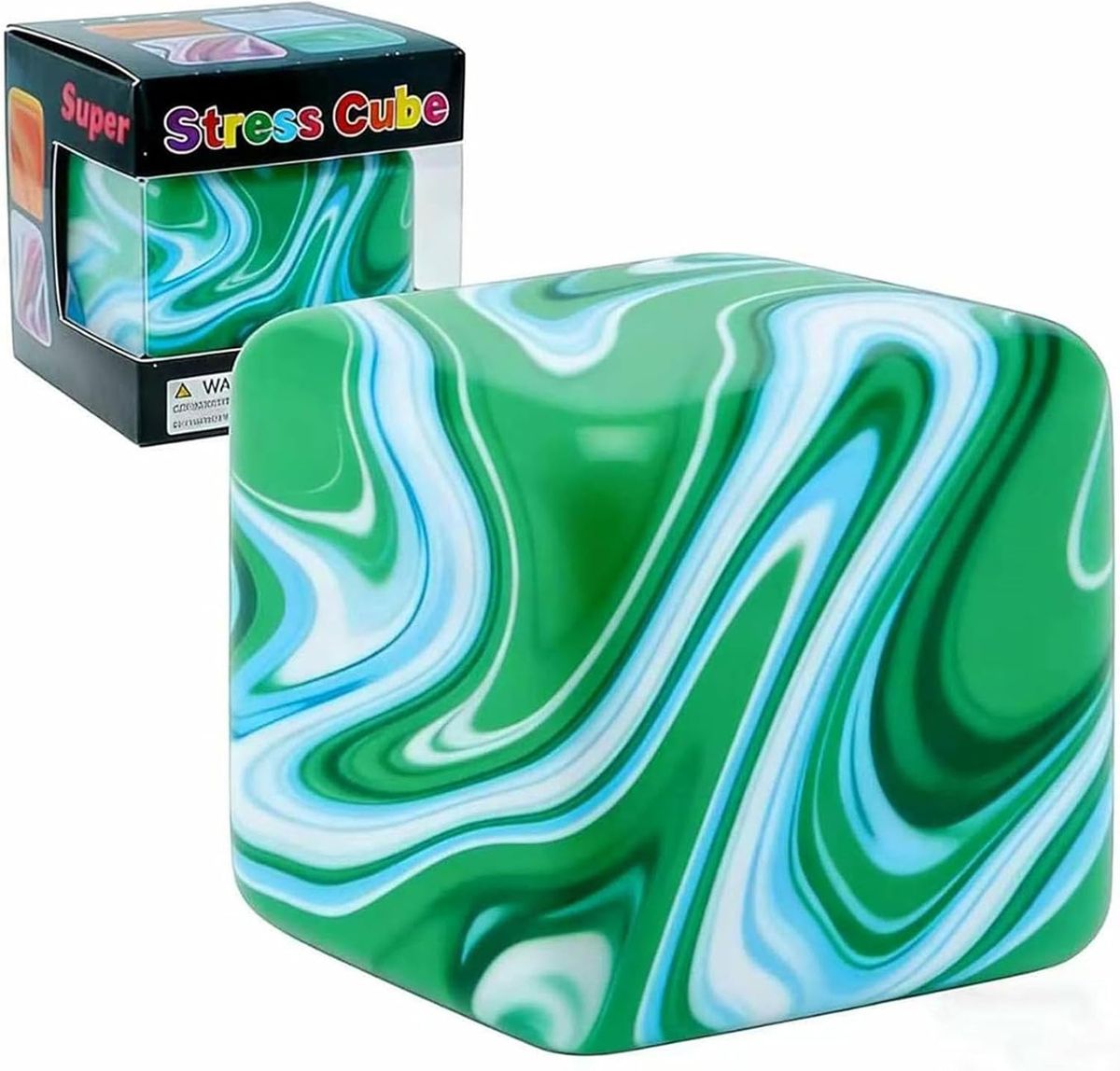 Swirl Stress Ice Cube Squishy Toy,Slow Rising Fidget Toy for Anxiety Relief
