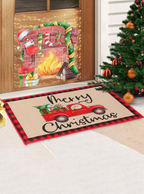 Christmas Mat- Santa in a Red Truck