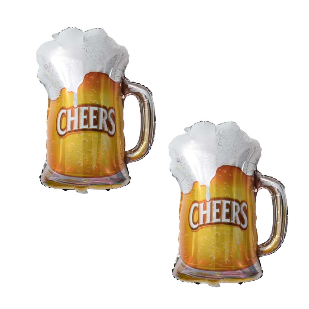 Large Beer Mug Cheers Foil Balloons Gold 70 x 56cm
