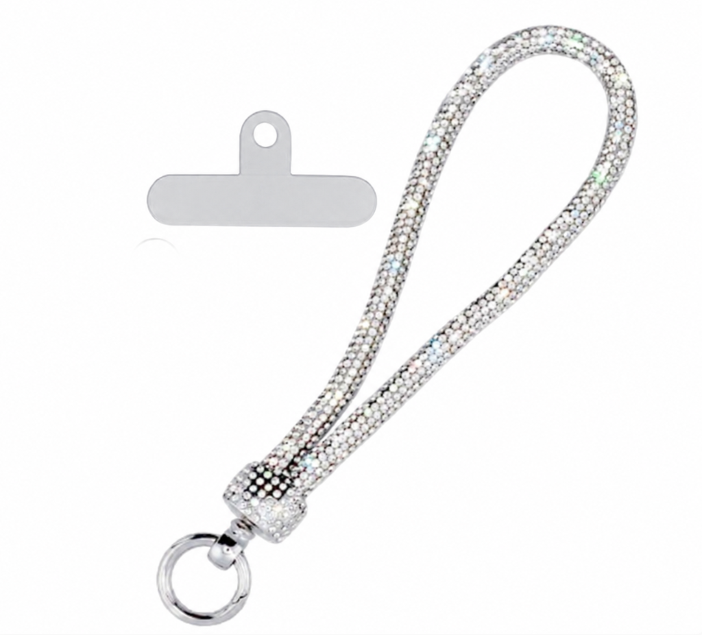Silver Rhinestone Phone Lanyard - Universal