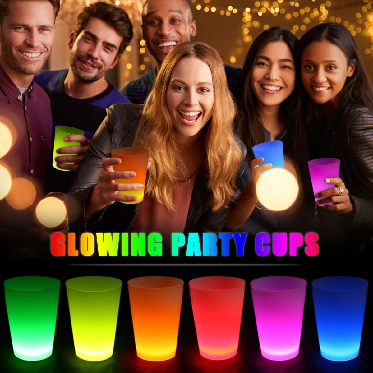Glow Stick Cups - Light Up Party Cups- 4 Pack