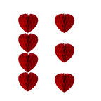 6-Pack 6-Inch Red Heart Honeycomb Decorations