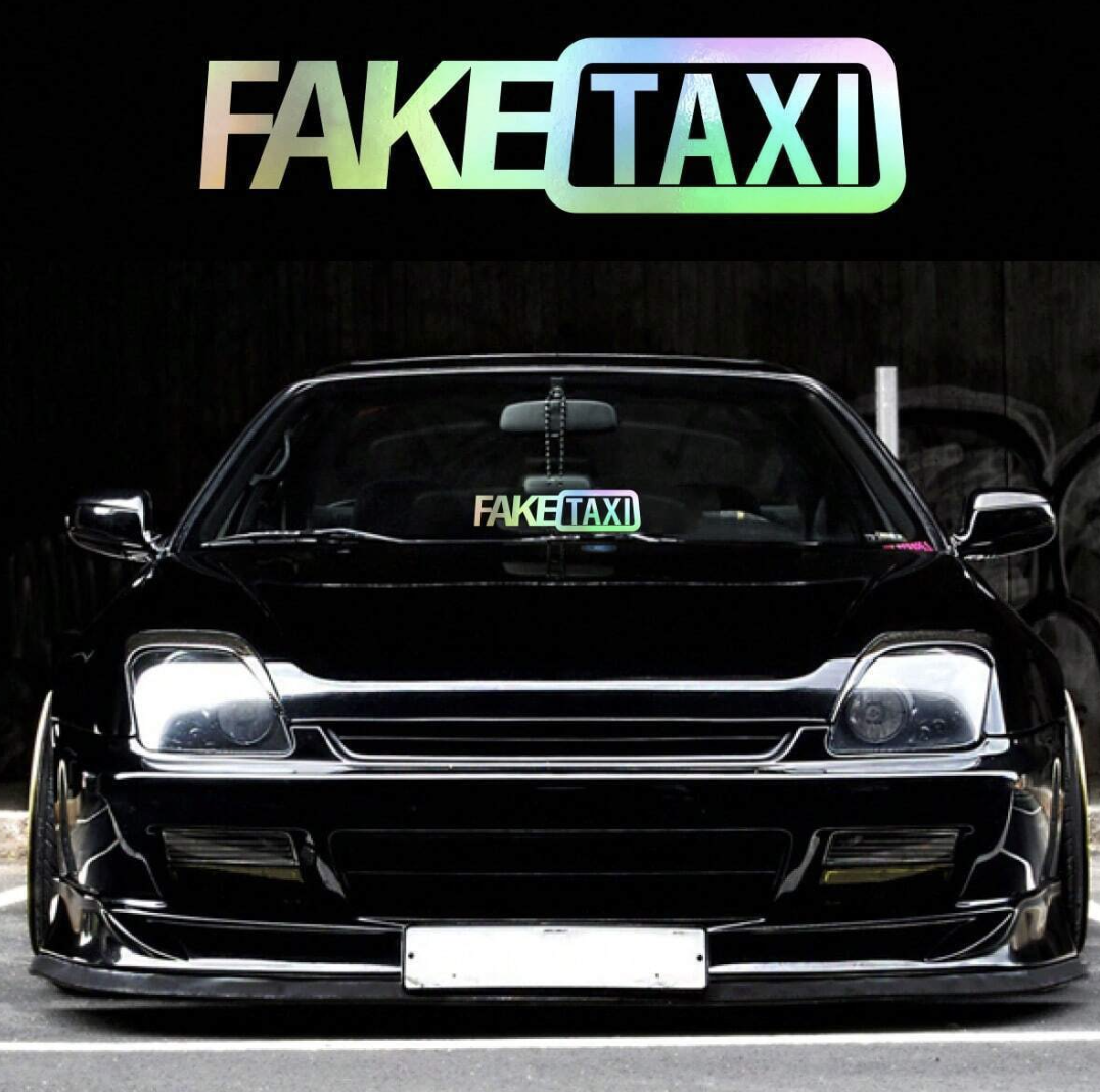 Fake Taxi Vinyl Decal - Start the conversation-Medium 21cm x 5.2cm
