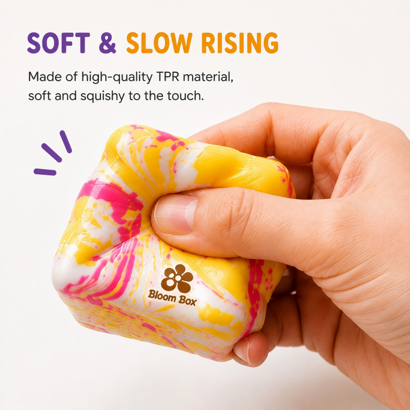 Bloom Box MarbleCheese 6PCS Sensory Art Swirl Cheese Squishy Collection