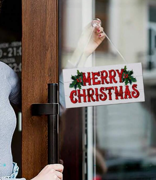 CABS - Xmas Wooden Sign Ornaments - Merry Christmas
