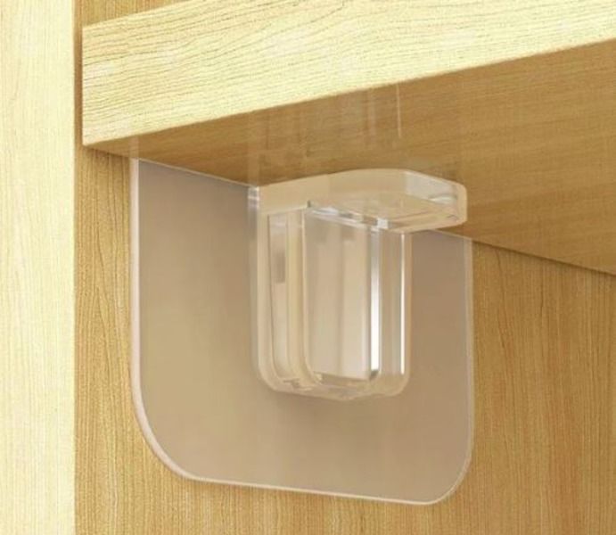 Transparent Adhesive Pegs Shelf Support Clip x 4