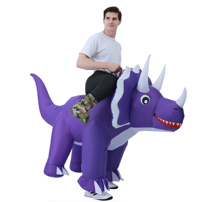 Halloween Ride a Purple Triceratops