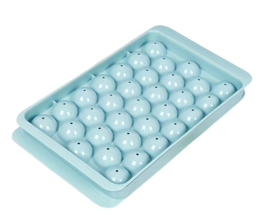 Mini Ice Ball Maker Mold With Cover - Blue