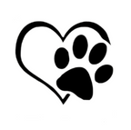 Paw in Heart Decorative Animal Lover Car Vinyl Sticker - Black