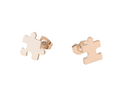 Puzzle Decor Stud Earrings (Pair) - Silver