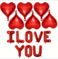 Red I Love You and Heart Balloon Set - 14 Piece