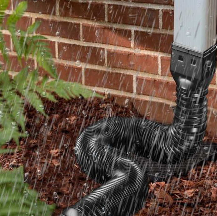 2 Pack Gutter Downspout Extensions (Black) with Screws