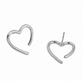 Heart Stud Earrings - Silver