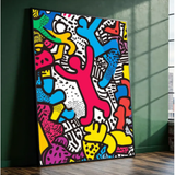 Falling Figures Canvas Painting - Framed
