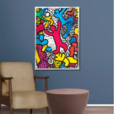 Falling Figures Canvas Painting - Framed