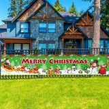 1Pc Merry Christmas Banner, Hanging Banner With Santa Claus