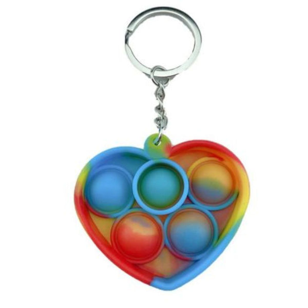 Fidget , Mini Portable Pop It Fidget Bubble Popping Sensory Fidget Heart