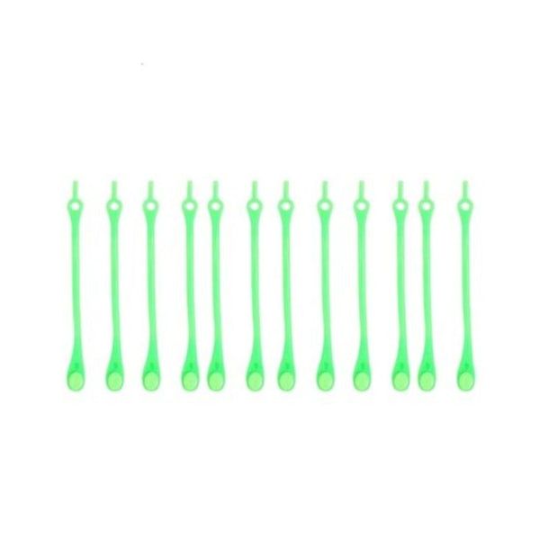 12 Pieces Waterproof Silicon Flat Elastic Shoe Laces