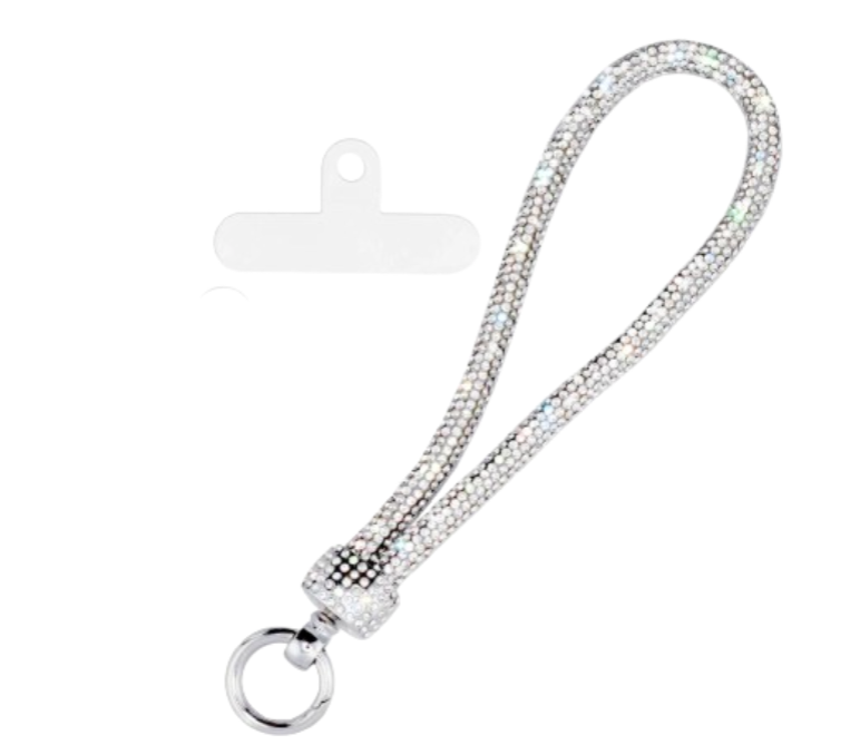 Silver Rhinestone Phone Lanyard - Universal