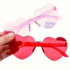 Rimless Heart Shaped Glasses - 5 Pack